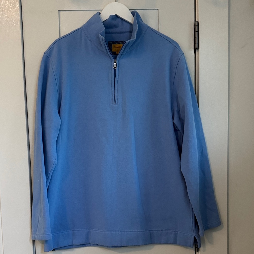 Robert Talbott Blue Quarter-Zip Sweater